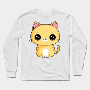 Chibi yellow Cat cute Long Sleeve T-Shirt